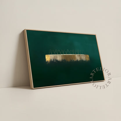 Last Supper  Framed Canvas Christian Wall Art, Jesus and Disciples Emerald Green Painting, Modern Minimalist Sacred Wall Decor, Faith Artwork | Artelior