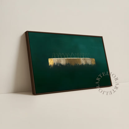 Last Supper  Framed Canvas Christian Wall Art, Jesus and Disciples Emerald Green Painting, Modern Minimalist Sacred Wall Decor, Faith Artwork | Artelior