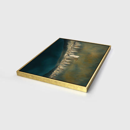 Woman Touched the Hem of Jesus Garment Framed Canvas Christian Wall Art, Green Blue Faith Healing Painting | Artelior
