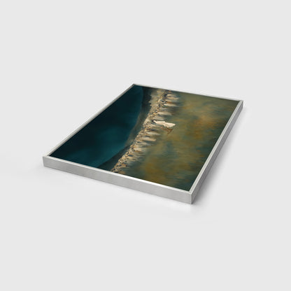 Woman Touched the Hem of Jesus Garment Framed Canvas Christian Wall Art, Green Blue Faith Healing Painting | Artelior