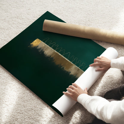 Last Supper  Framed Canvas Christian Wall Art, Jesus and Disciples Emerald Green Painting, Modern Minimalist Sacred Wall Decor, Faith Artwork | Artelior