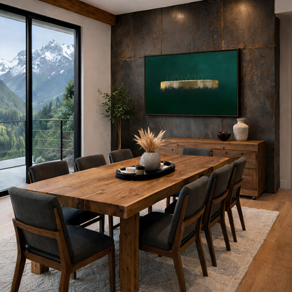 Last Supper  Framed Canvas Christian Wall Art, Jesus and Disciples Emerald Green Painting, Modern Minimalist Sacred Wall Decor, Faith Artwork | Artelior