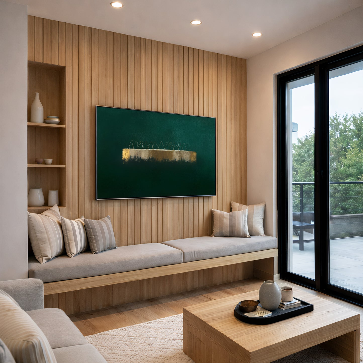 Last Supper  Framed Canvas Christian Wall Art, Jesus and Disciples Emerald Green Painting, Modern Minimalist Sacred Wall Decor, Faith Artwork | Artelior